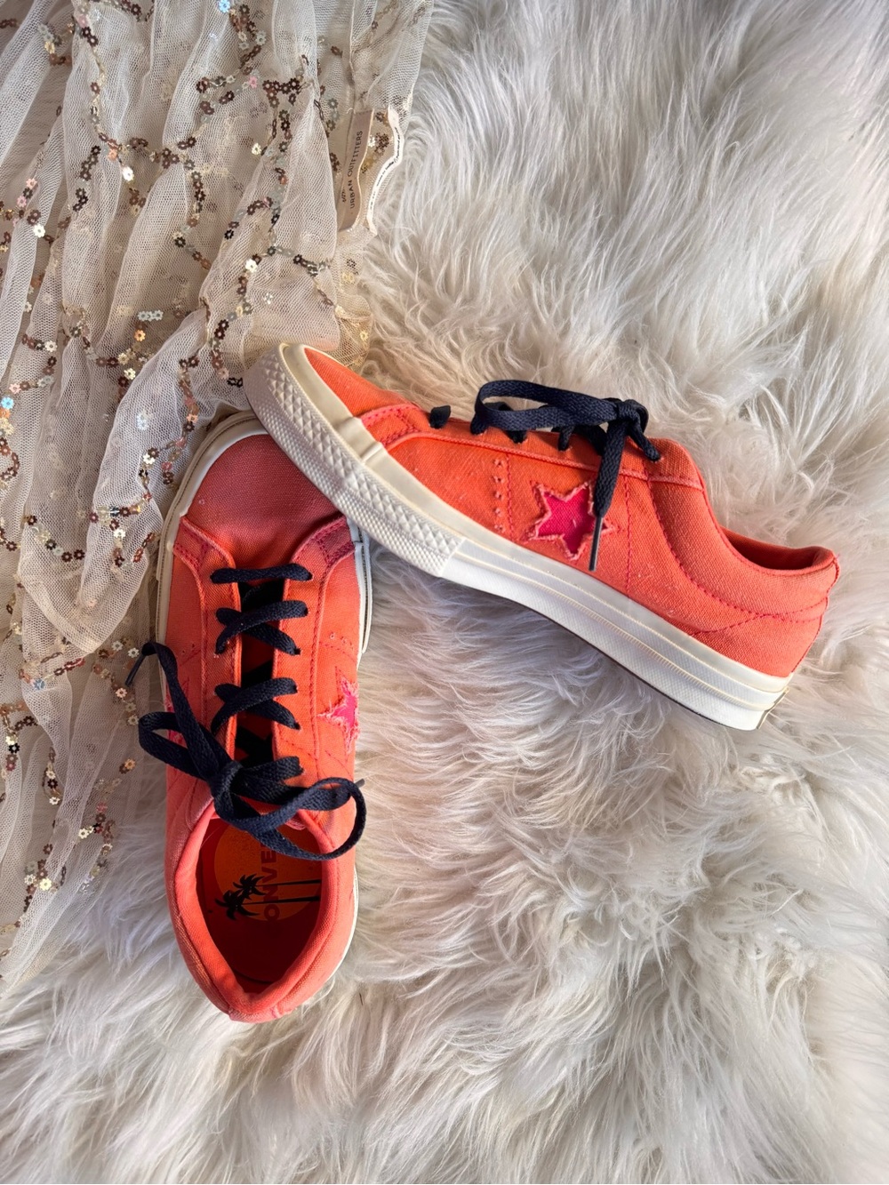 Orange Converse One Star Sneakers